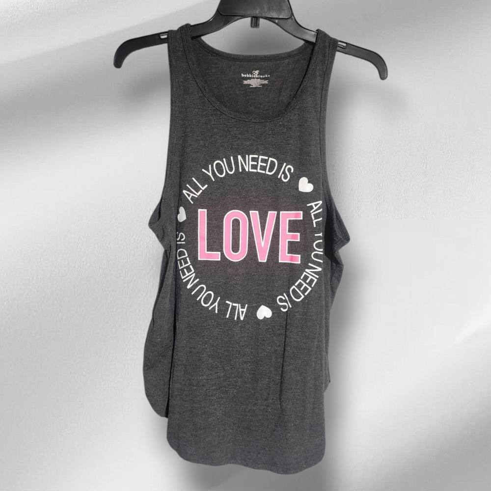 Bobbie Brooks Gray Pink Sleeveless Tank Top